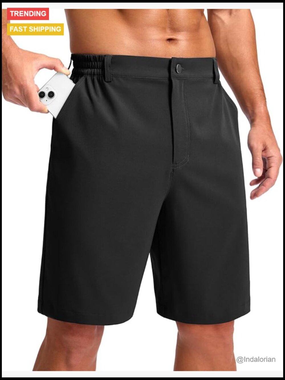 Lightweight Stretch Quick Dry Golf Shorts with 3 Pockets